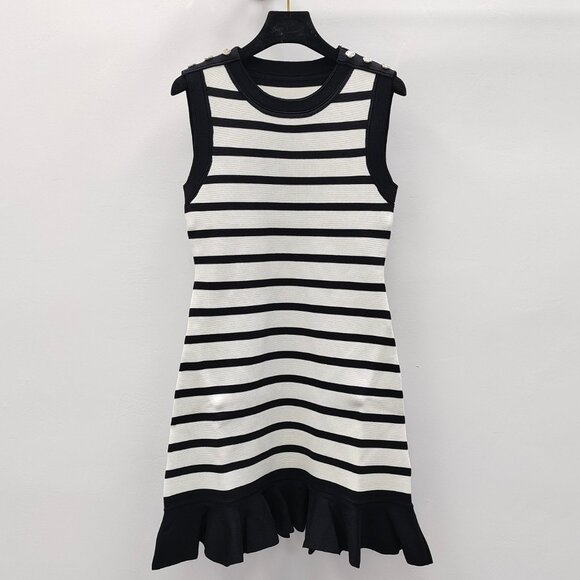 SANDRO Knitted Stripe Dress - Picture 1 of 8